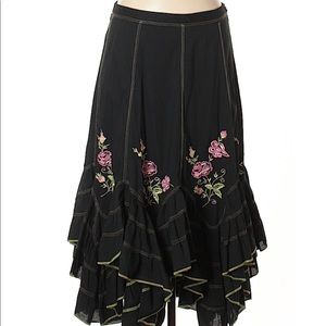 April Cornell A-Line Skirt with Embroidered Detail